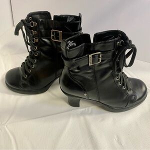 Black Leather Ankle Boots